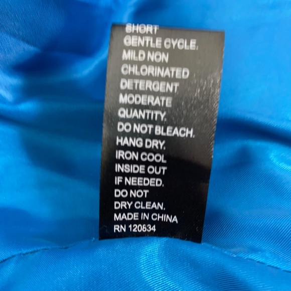 V Cristina Blue Faux Leather Studs Zippers Blazer Jacket Women’s Sz M Petite - Picture 7 of 7